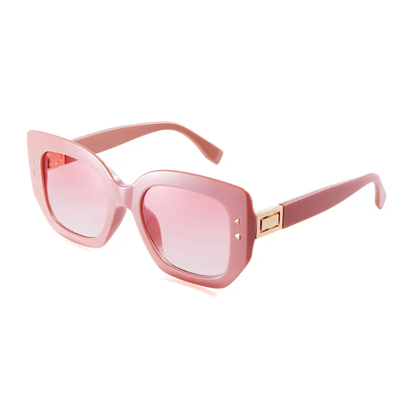 ADE WU STY-FF0267J mode Vintage lunettes de soleil oeil de chat rétro cadre carré métal Rivet lunettes de soleil