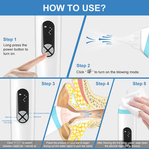 Séchoir d'oreilles rechargeable pour nageurs, éliminateur d'eau des oreilles avec deux modes de séchage, technologie d'air chaud sécurisée pour une élimination rapide de l'humidité - Product Image 2
