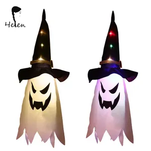 Accesorios de Halloween, lámpara de sombrero fantasma de mago brillante, decoración de Halloween, luz LED intermitente, decoraciones para Bar en casa