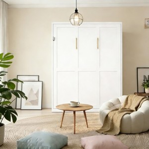 Letto a scomparsa verticale multifunzionale standard con telaio grigio salvaspazio per soggiorno - Product Image 3