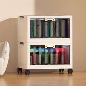 <span class=keywords><strong>Armario</strong></span> de Almacenamiento Plegable de Plástico de <span class=keywords><strong>60</strong></span> cm de <span class=keywords><strong>Ancho</strong></span>, con Apertura Superior y Lateral, Diseño Moderno para Muebles de Hogar en Dormitorios, Salas de Estar y Armarios - Product Image 2