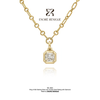 Collier en argent sterling 925 plaqué or 18 carats, non ternissant, avec pendentif en moissanite taille Asscher 2 carats VVS pour femme