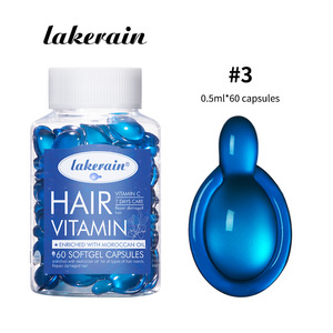 Lakerain Vitamina per Capelli Cura 7 Giorni Riparazione e Nutrimento 60 Capsule Morbide Rosse Gialle Blu Scuro Verde Rosa Ciano - Product Image 5