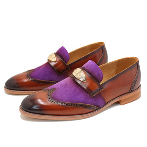 Zapatos de Cuero para Hombre, Talla Grande, Mocasines de Negocios Más Vendidos, Cuero Genuino, Dos Tonos, Estilo Británico, Cómodos, Duraderos y Elegantes - Product Image 6