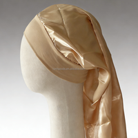 LUMI Bonnets de Nuit en Soie Satinée Personnalisables avec Logo, Bande Longue Bouclée de Luxe, Réglables pour Femmes, Cheveux Naturels, Quatre Saisons, 30x66cm