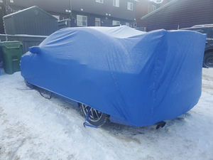 Housse de voiture imperméable Senman en PU enduit 4 mil, brillante, pour extérieur, avec protection UV, protection contre tous les temps, ajustement universel - Product Image 3