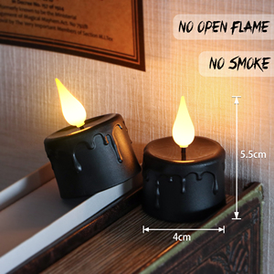 เทียนอิเล็กทรอนิกส์สีดำแบบชาร์จไฟผ่าน USB ไฟ <span class=keywords><strong>LED</strong></span> ไร้เปลวไฟ กระพริบได้ สำหรับตกแต่งโต๊ะบ้านสไตล์โมเดิร์น - Product Image 2