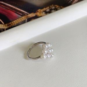 Bague en argent S925 avec perle et diamant en forme de grille à vent parfumé, 4 mm, jaune et blanc, double couleur, petit accessoire avec boîte cadeau - Product Image 4