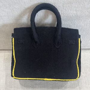 Low MOQ Custom Color Women Terry Cloth Bag Large Capacity Beach Towel Tote with Gold or Silver <b>Hardware</b> Toweling Bags - Product Image 1