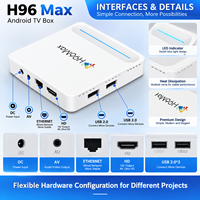 Nouveau Boîtier TV H96 Max 8K Android 14, Lecteur Multimédia Quad Core Allwinner H618 Plus, Décodeur d'Usine 2025