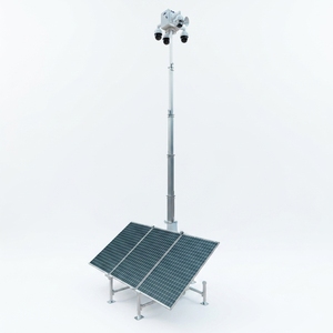Portable Solar Powered Camera Trailer With 9m Telescopic Mast AI Detection Outdoor Construction Surveillance - Product Image 2