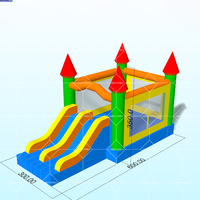 Château gonflable unisexe d'impression numérique de PVC grande piscine colorée de glissière de château sautant pour la partie d'enfants