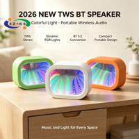 Nouveau Haut-Parleur Stéréo Portable 5W 2026 avec Éclairage RGB, Son Surround 360° Hi-Fi pour Utilisation Extérieure/Intérieure