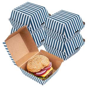 Caja de papel para hamburguesas más vendida, ecológica, de kraft, para envasado de alimentos, para llevar, entrega a domicilio y uso en restaurantes, en venta. - Product Image 2