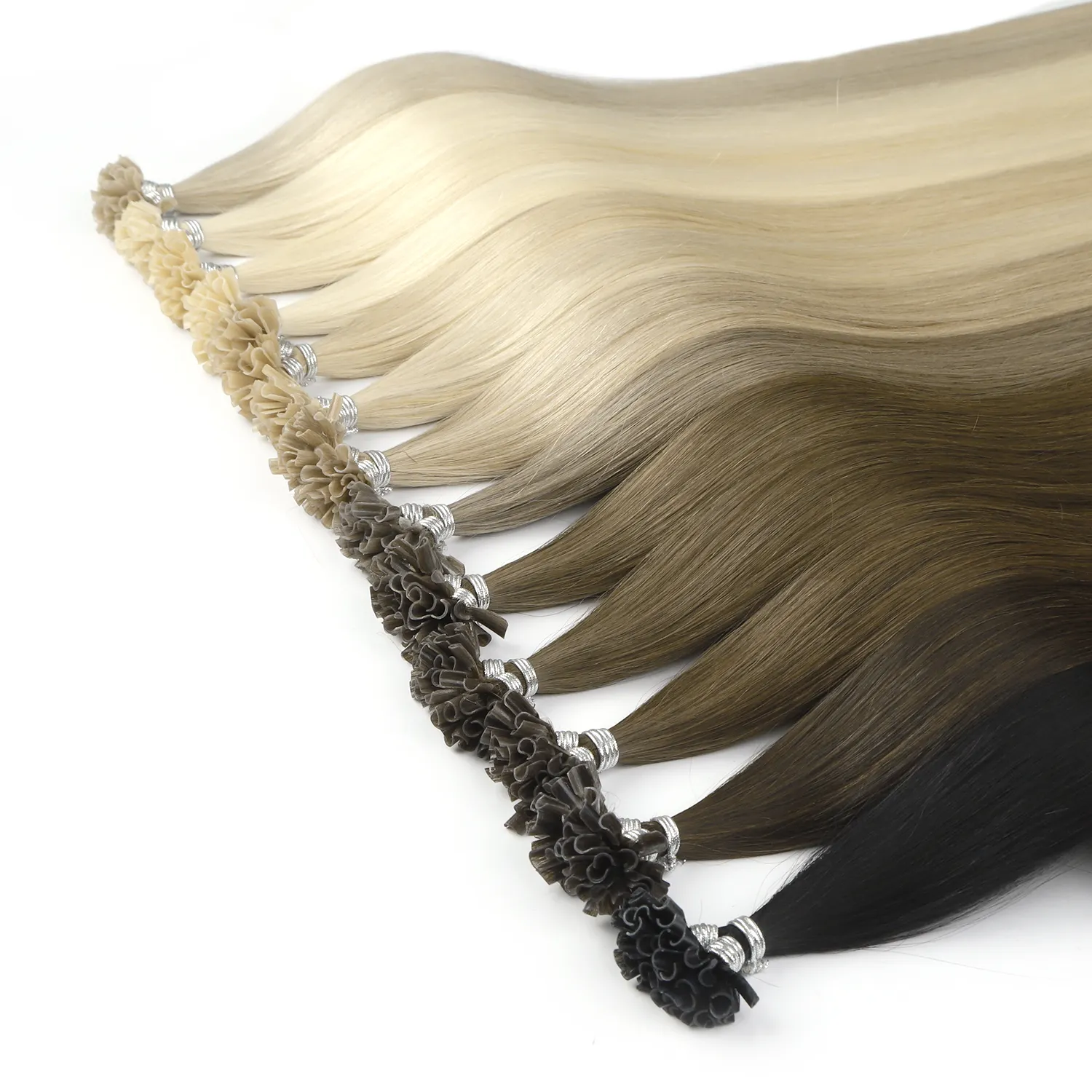 Накладные волосы с U-образным кончиком, 1 г/локон, 100 прядей, настоящие человеческие волосы Remy, кератиновые капсулы, предварительно скрепленные накладные волосы