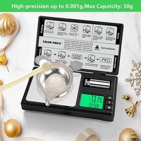 Balance de poche numérique pour bijoux 50g x 0,001g, affichage LCD fin, précision de 0,001 gramme pour diamants et métaux précieux, alimentée par piles
