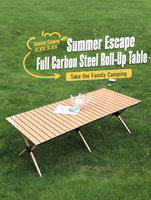 Table pliante d'extérieur en acier au carbone - Portable pour la plage, le camping, les pique-niques, les barbecues et les repas rapides