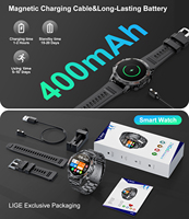 Reloj Inteligente LIGE BW1846 de Acero Inoxidable Negro para Hombre, Batería de Larga Duración, Smartwatch con Respuesta de Llamadas, Rastreador de Actividad Física y Deportiva, Compatible con Android e iOS