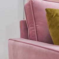 Canapé moderne en velours rose de haute qualité pour loft ApartmentBack Remplissage Ensemble de canapés en mousse haute densité Installations de loisirs Canapé sectionnel