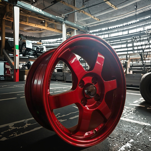 ล้อแม็กซ์ดีไซน์คลาสสิค สีแดง ผลิตจากโลหะผสม ขอบลึก 4x100/4x114.3 PCD ขนาด ET 35 มม. 40 มม. สำหรับรถยนต์นั่งส่วนบุคคล - Product Image 5