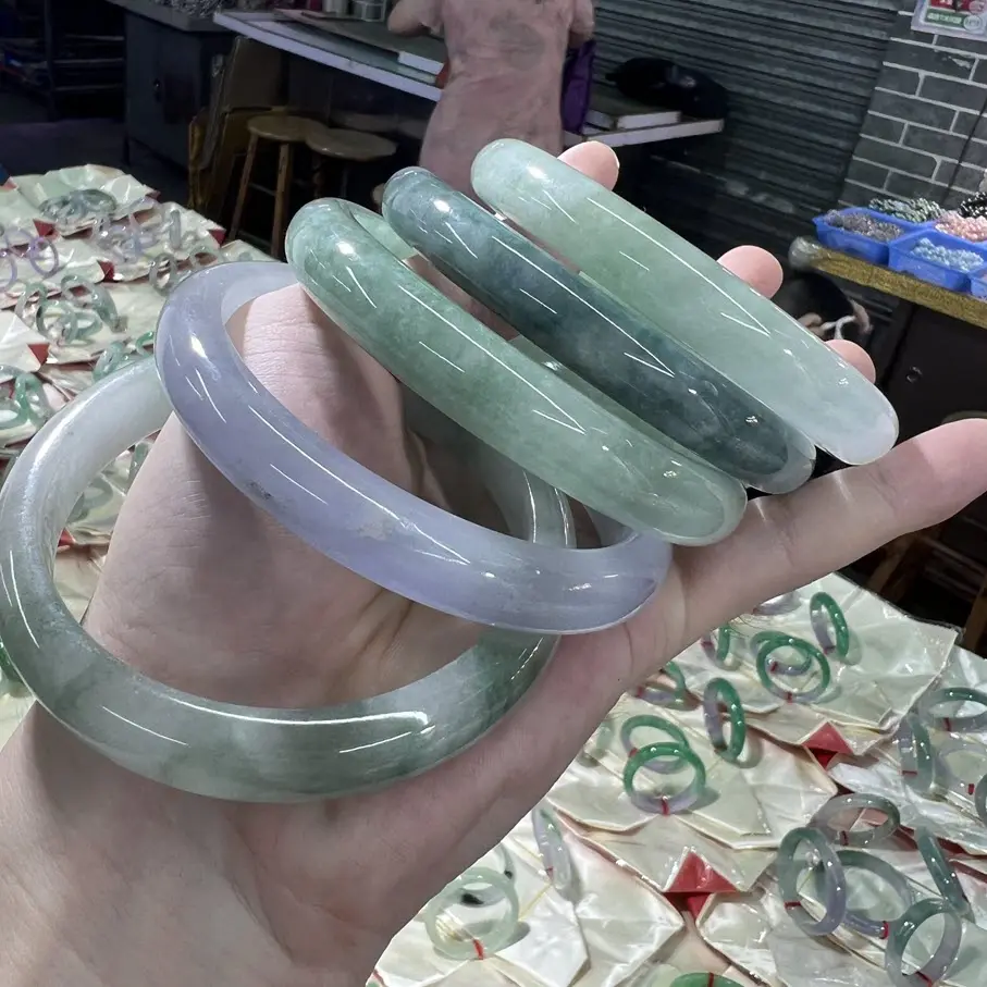 Wholesale 60~70 mm Natural Real Myanmar Big Size Jade Jadeite Jasper Jade Adult Bangle Charm Bangles Bangles