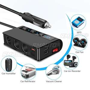 Cargador de Coche SLW002 de 180W con 4 Puertos USB, Carga Rápida QC3.0, Adaptador de Enchufe Divisor de 12V/24V - Product Image 5