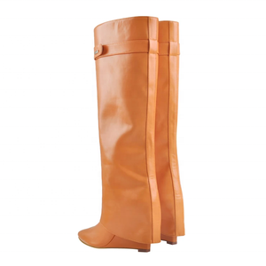 <span class=keywords><strong>Bottes</strong></span> hautes pour femmes, nouvelle conception d'usine, saison automne 2021, chaussures à talons compensés, <span class=keywords><strong>petit</strong></span> MOQ, prix de gros - Product Image 3