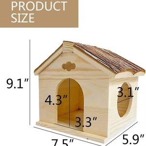 Maison en bois moderne et minimaliste pour hamsters, petits animaux, écureuils, chinchillas, hérissons, sugar gliders, cochons d'Inde et cochons hollandais - Product Image 4