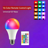 Ampoule intelligente RGB SMD à télécommande, changement de couleur, culot E27, éclairage ambiant 16 couleurs