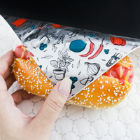 Papier ciré enduit d'emballage de qualité alimentaire pour sandwich à pain de Hambourg avec impression personnalisée