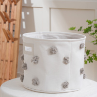 Panier à linge en corde 2024, paniers de rangement pour jouets, paniers à linge avec poignées, pliables, tissés en tissu 100% coton, grands bacs à linge durables