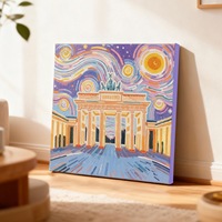 Peinture par numéros DIY encadrée style Ins Healing, paysages mondiaux emblématiques, peinture acrylique, décoration murale pour la maison