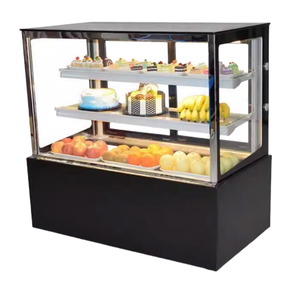 Vitrine réfrigérée commerciale rétro en verre <span class=keywords><strong>noir</strong></span> pour gâteaux, aliments croustillants, congélateur, réfrigérateur - Product Image 4