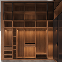 Armoire murale modulaire en bois sur mesure de luxe moderne avec éclairage LED intégré