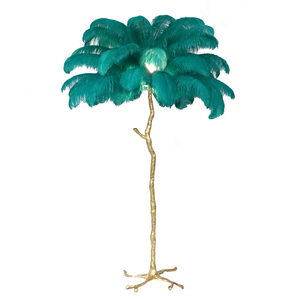 Villa di lusso soggiorno decorazione dal <span class=keywords><strong>pavimento</strong></span> al <span class=keywords><strong>soffitto</strong></span>, ristorante alberghiero francese di fascia alta, <span class=keywords><strong>lampada</strong></span> da terra con piume di struzzo - Product Image 1