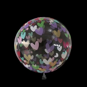 Palloncini Bobo Stampati di Grandi Dimensioni con Lettere d'Amore, Fiori Cartoon, Palloncini Trasparenti per San Valentino, <span class=keywords><strong>Compleanno</strong></span>, Palloncini in PVC da 18 Pollici con Apertura Larga - Product Image 3