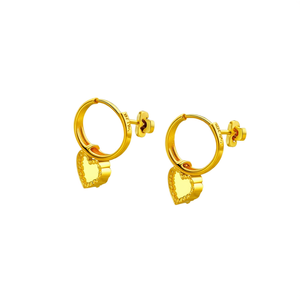 Pendientes Huggie en Forma de Corazón, Acero Inoxidable 316L, Chapado en Oro PVD, Joyería de Moda Sostenible y Resistente - Product Image 2