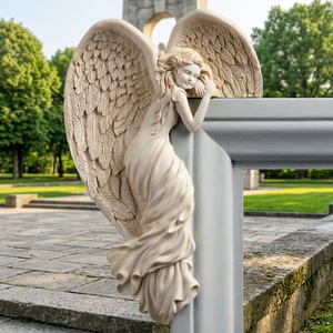Escultura de Ángel de Resina con Alas para Decoración de Esquina de Chimenea - Product Image 3