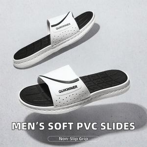 Hot Selling Evergreen PU PVC <b>Slippers</b> for Men Soft Breathable Anti-Slip Open Toe Design for Home Outdoor Sports in Summer - Product Image 2