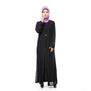 Femmes Polyester Abaya Perceuse Chaude Dentelle Robe Musulmane pour Culte Islamique Dropshipping & OEM Spot Vente En Gros <span class=keywords><strong>Tapisserie</strong></span> Coton Conception - Product Image 1