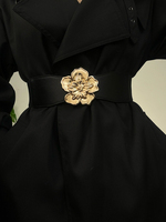Ceinture en cuir PU fleuri haut de gamme pour femmes, ceinture élastique, réglable, cinche la taille, convient aux robes et aux pulls.