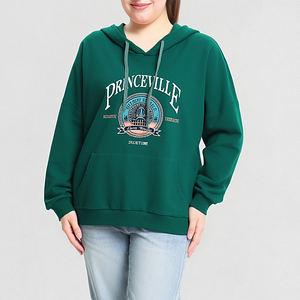 LOGO personnalisé grande taille à manches longues pull hiver décontracté mode lettre impression sweat à capuche - Product Image 2