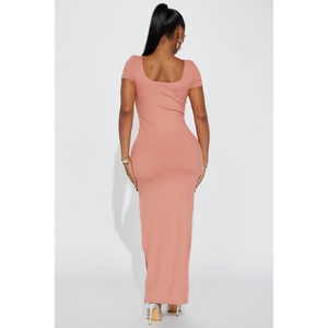 Vestido de Encaje Casual para Mujer, Estilo Personalizado de Alta Calidad OEM, Cuello Asimétrico, Manga Corta, Abertura Lateral, Mini, Color Sólido, Otoño - Product Image 5
