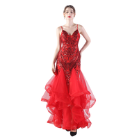 ZCFS Nouveau 31956 #   Robe de performance A-line en cachemire et mousseline, longueur ras du sol, taille naturelle, avec appliques de sequins, pour la danse et les célébrations