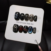Ongles œil de chat au design populaire, en acrylique de luxe, faits à la main, courts et ronds, à presser, pour la vente en gros, fournitures de salon