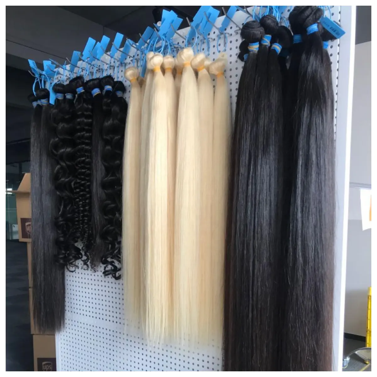 50インチの毛束、カンボジアの生毛ブルーバンド骨ストレートヘア卸売、生の未処理のバージン人毛