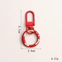 Porte-clés mousqueton en métal peint couleur bonbon, écologique, avec logo personnalisé, boucle à ressort en forme de donut, léger, dessin animé, DIY