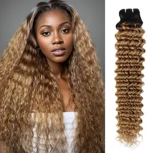 Natura Brazil Human Hair China ali baba Double Weft Free Tangle Deep Wave Hair Bundle with Healthy Thick Ends