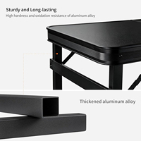 Table de camping pliante moderne avec pieds en alliage d'aluminium, hauteur réglable, table de pique-nique portable pour les voyages et les fêtes