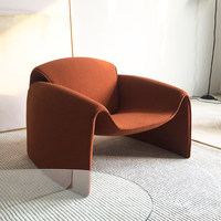 Moderner Minimalistischer Krabbenförmiger Akzentstuhl, Designer Bouclé-Stoff Einzelsofa, Luxuriöser Freizeitsessel für Wohnzimmer und Balkon